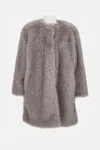 Max Mara Fur Coat In Gray