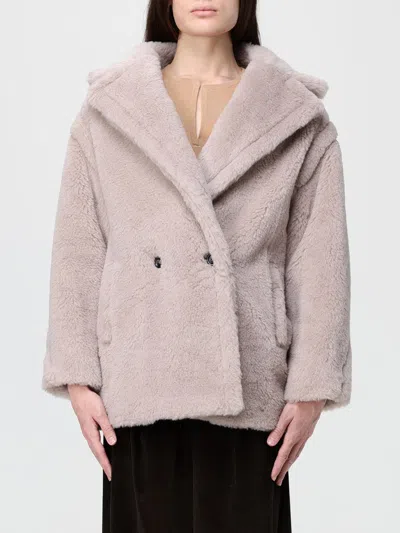 Max Mara Fur Coat  Woman Color Beige In Neutral