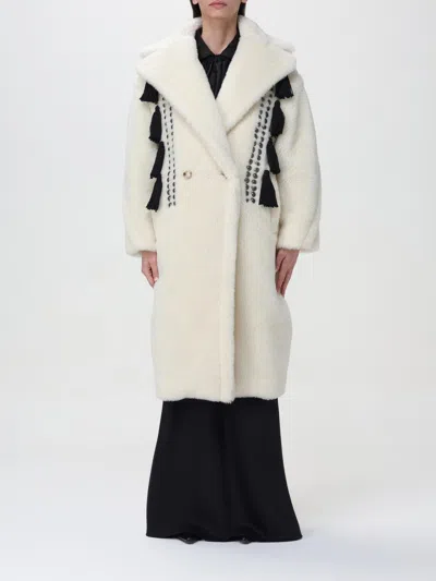 MAX MARA FUR COAT MAX MARA WOMAN COLOR WHITE,F16092001