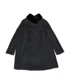 Max Mara Fur Collar Coat In Black