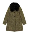 Max Mara Fur Collar Coat In Green