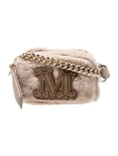 Pre-owned Max Mara Fur Crossbody Bag In Neutrals
