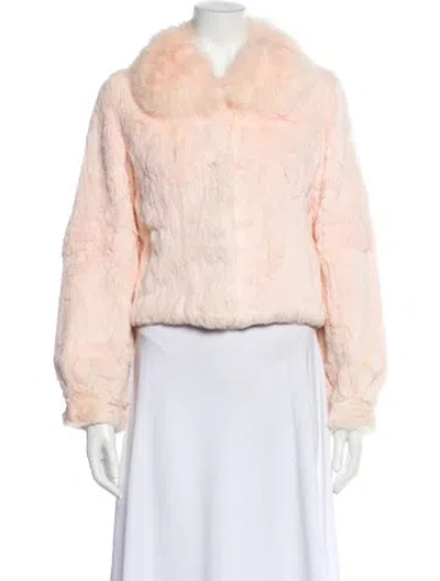 Pre-owned Max Mara Fur Jacket In Pink