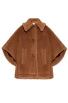Max Mara Camel-coloured Cape In Teddy Fabric In Camel