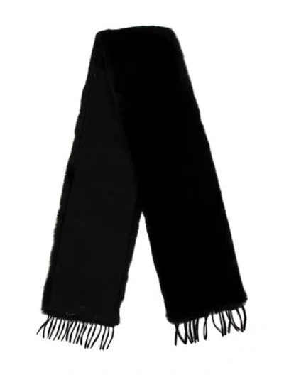 Pre-owned Max Mara Fur Scarf In Black