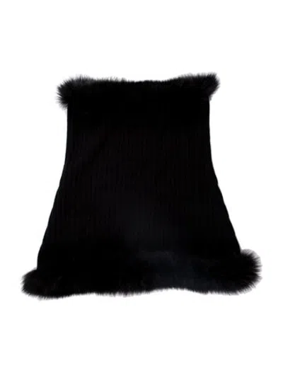 Pre-owned Max Mara Fur Scarf In Black
