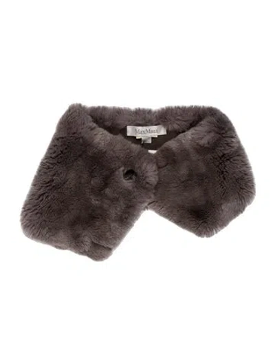 Pre-owned Max Mara Fur Shawl In Gray