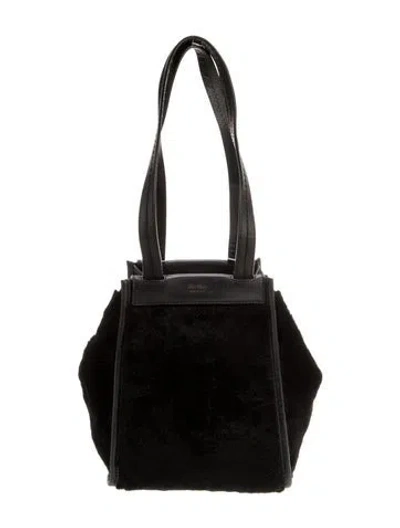 Pre-owned Max Mara Fur Shoulder Bag In Black