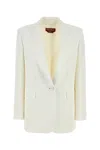 Max Mara Giacca Furetto In Misto Triacetato Bianco Donna