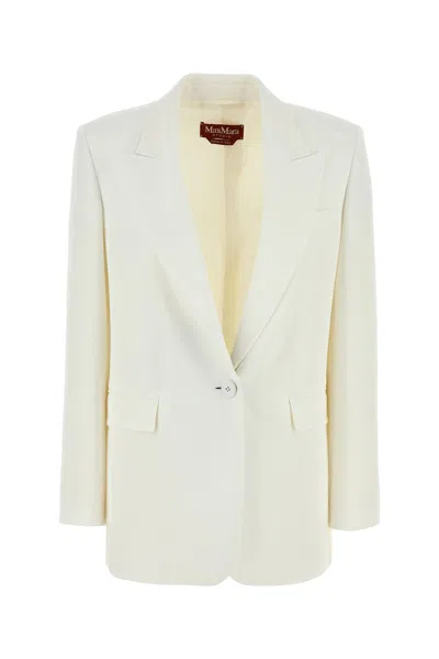 MAX MARA GIACCA FURETTO IN MISTO TRIACETATO BIANCO DONNA