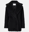 Max Mara Black Teddy Coat In Alpaca And Black Wool In Black
