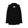 Max Mara Black Teddy Coat In Alpaca And Black Wool
