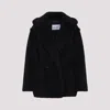 Max Mara Black Teddy Coat In Alpaca And Black Wool In Black