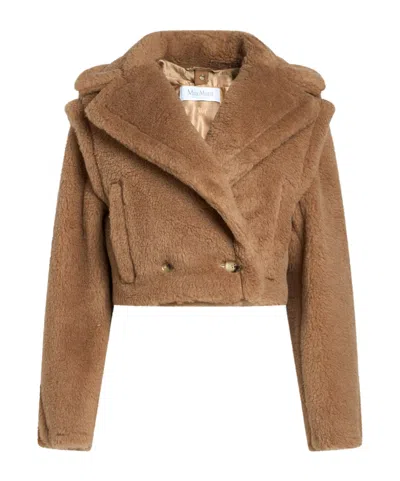 Max Mara Fuzzy Teddy Coat In Brown