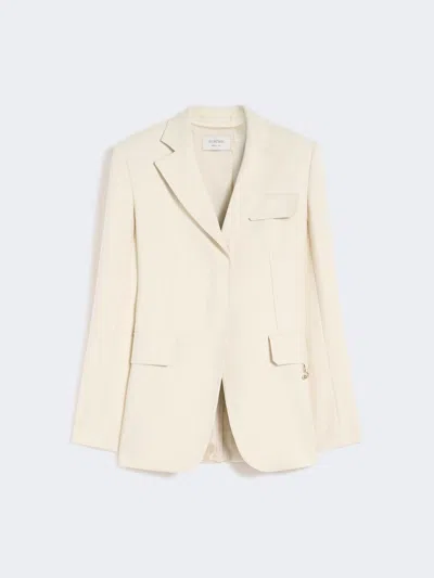 Max Mara Gabardine Blazer In Neutral