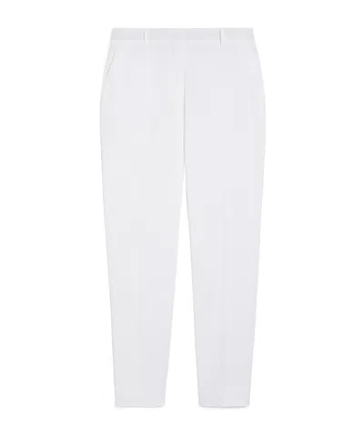 Max Mara Studio High Waist Straight Leg Trousers In White