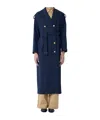 Max Mara Women Gabardine Wool Coat In Black