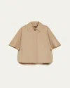 Max Mara Gabardine Cotton Button-front Cape In Colonial