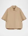 Max Mara Gabardine Cotton Button-front Cape In Colonial