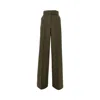Max Mara Wide Leg High Waist Trousers Arturo In Green