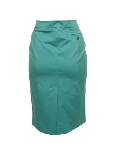 Pre-owned Max Mara Gabardine Knee-length Skirt In Blue