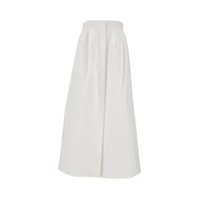 Max Mara Gabardine Maxi Skirt In White