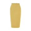 Max Mara Mustard-coloured Pencil Skirt In Cotton In Yellow