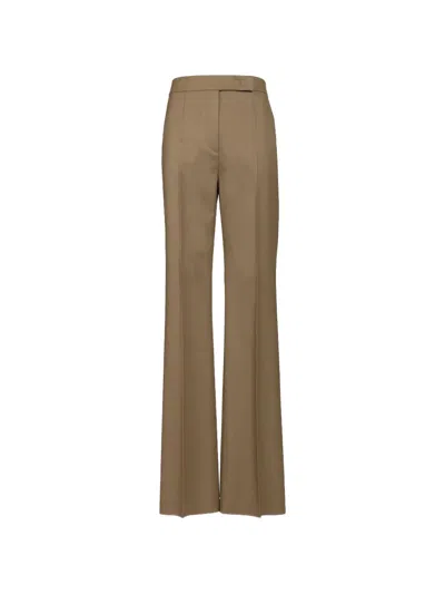 Max Mara Gabardine Pressed-crease Trousers In Brown