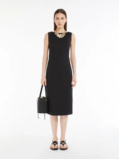 Max Mara Gabardine Princess Dress In Black