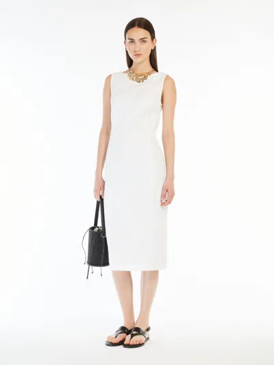 Max Mara Gabardine Princess Dress In White