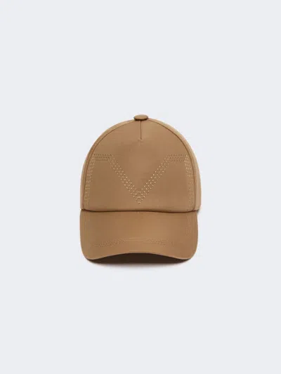 Max Mara Gabardine Water-repellent Baseball Cap In Brown