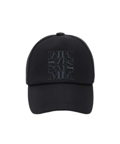 Max Mara Gabardine Water-repellent Baseball Cap In Black