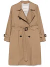 Max Mara Gabardine-weave Trench Coat In 褐色