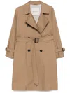 Max Mara Gabardine-weave Trench Coat In Brown