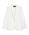 Max Mara Satin-trimmed Virgin Wool Gabardine Blazer In White