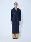 Max Mara Women Gabardine Wool Coat In Blue