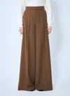 Max Mara Women Gabardine Wool Pants In Brown