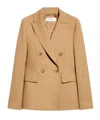 Max Mara Cotton Crepe Double Breasted Jacket In Nude