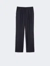 Max Mara Gabardine Wool Trousers In Blue