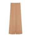 Max Mara Gabardine Wool Trousers In Nude