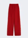 Max Mara Gabardine Wool Trousers In Red