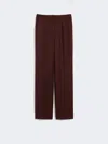 Max Mara Gabardine Wool Trousers In Burgundy