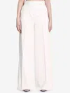 Max Mara Women Gabardine Wool Trousers In White