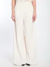 Max Mara Aversa High-rise Linen Wide-leg Pants In White