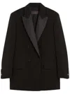 Max Mara Double-breasted Cady Blazer In Black