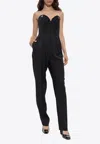 Max Mara Gabrielle Strapless Wool Jumpsuit In Black
