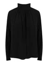 Max Mara Gaia Silk Shirt With Bow In Black
