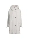 Max Mara Gail Hooded Zip-up Parka With Drawstrings In Gray