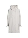 Max Mara Gail Hooded Zip-up Parka With Drawstrings In White