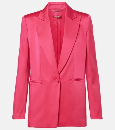 Max Mara Galazia Satin Blazer In Pink